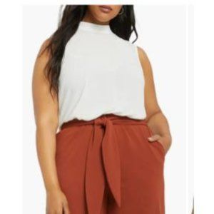 Eloquii white mock neck tank shell, Size 26